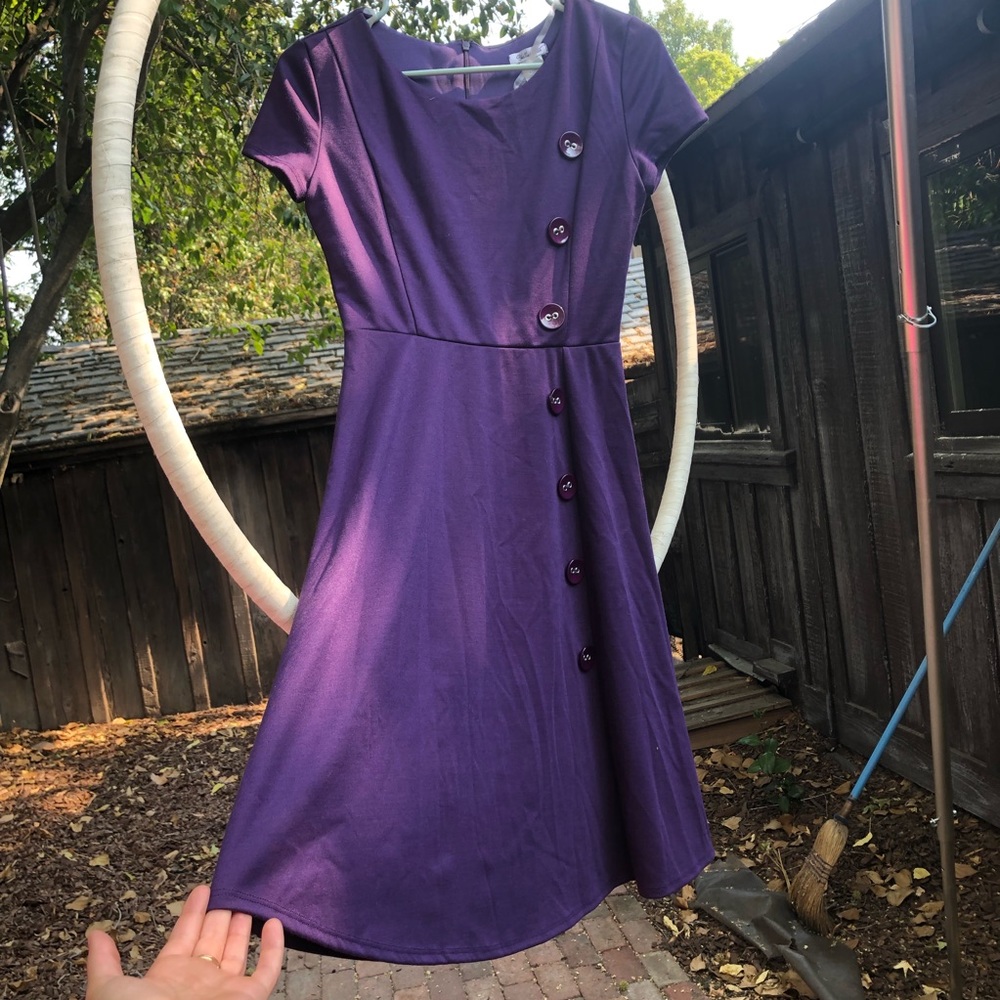 Fall/winter purple midi dress